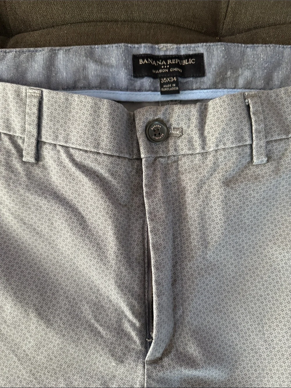 Banana Republic Light Gray Micro-Pattern Chinos